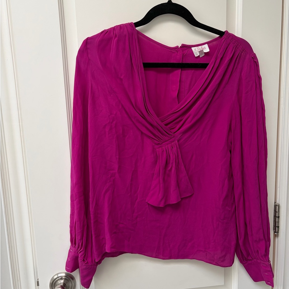 Parker Silk Fuchsia Blouse